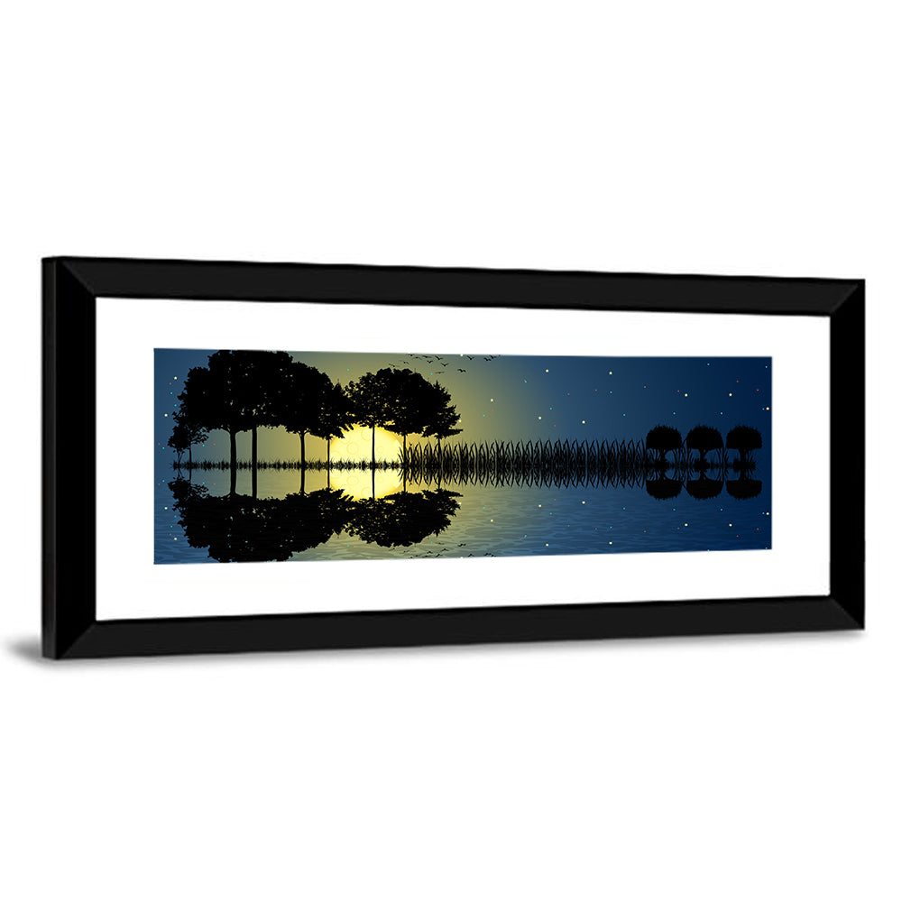 Moonlit Guitar Island Wall Art
