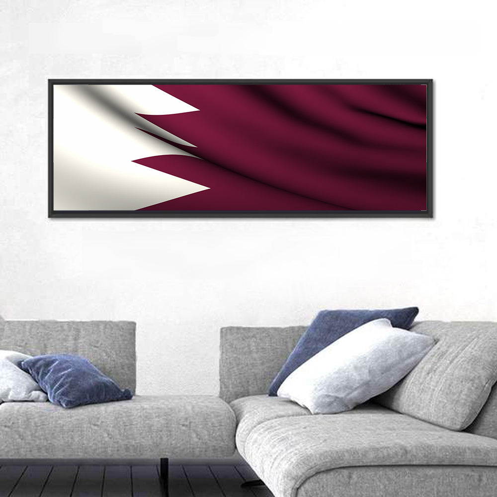 Waving Qatar Flag Wall Art