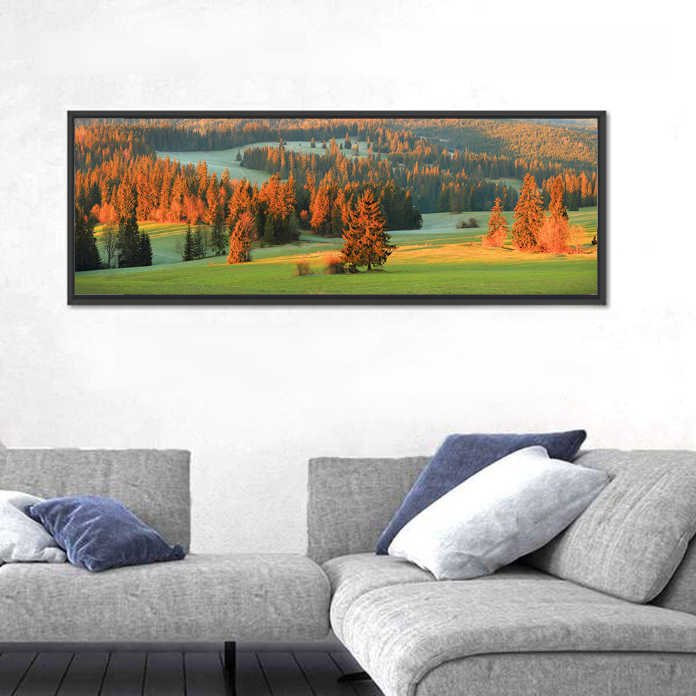 Tatra Mountain Hills Wall Art in a room, panoramic