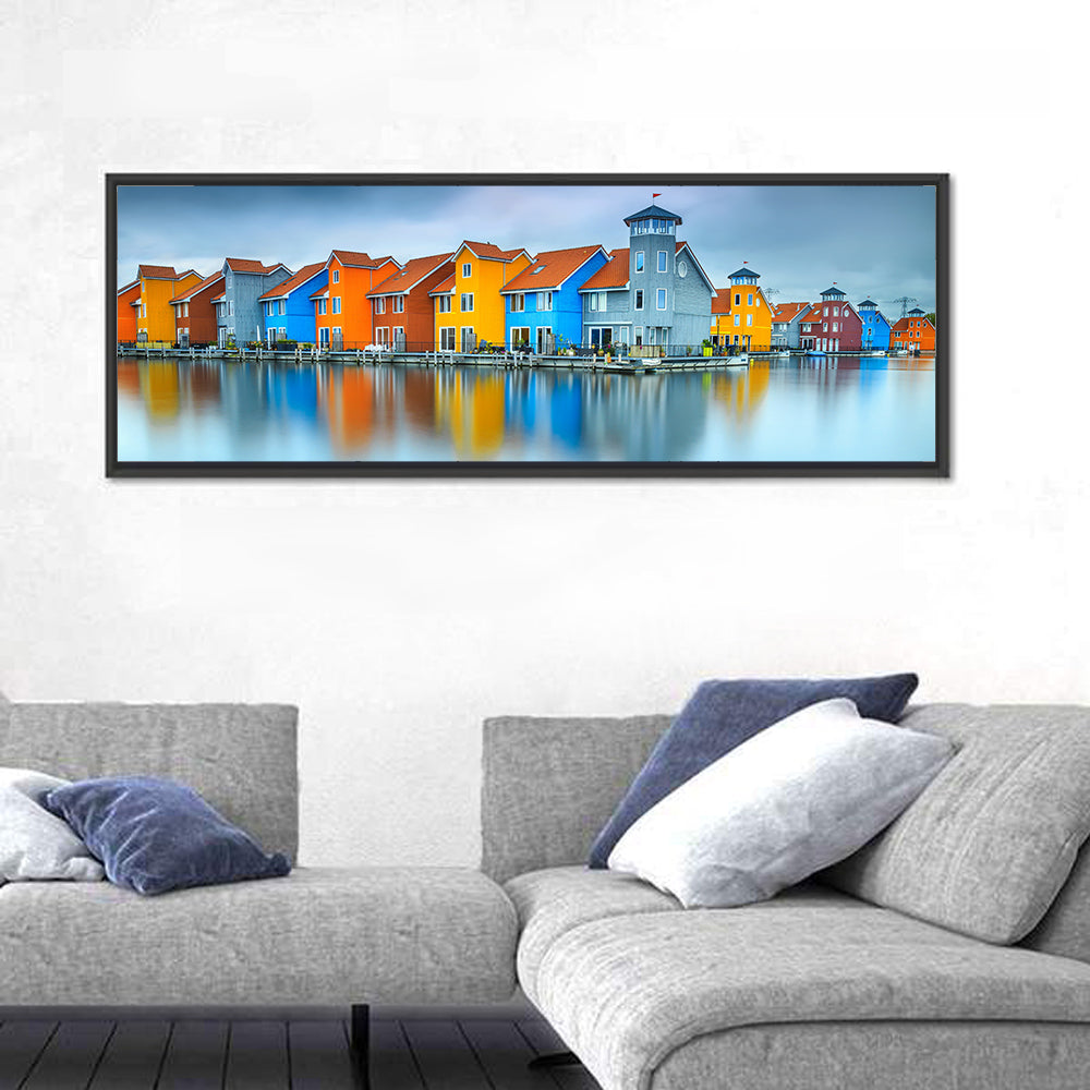 Colorful Waterfront Houses Wall Art