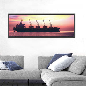 Cargo Ship In Ocean Wall Art