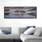 Lake Bled Misty Sunset Wall Art