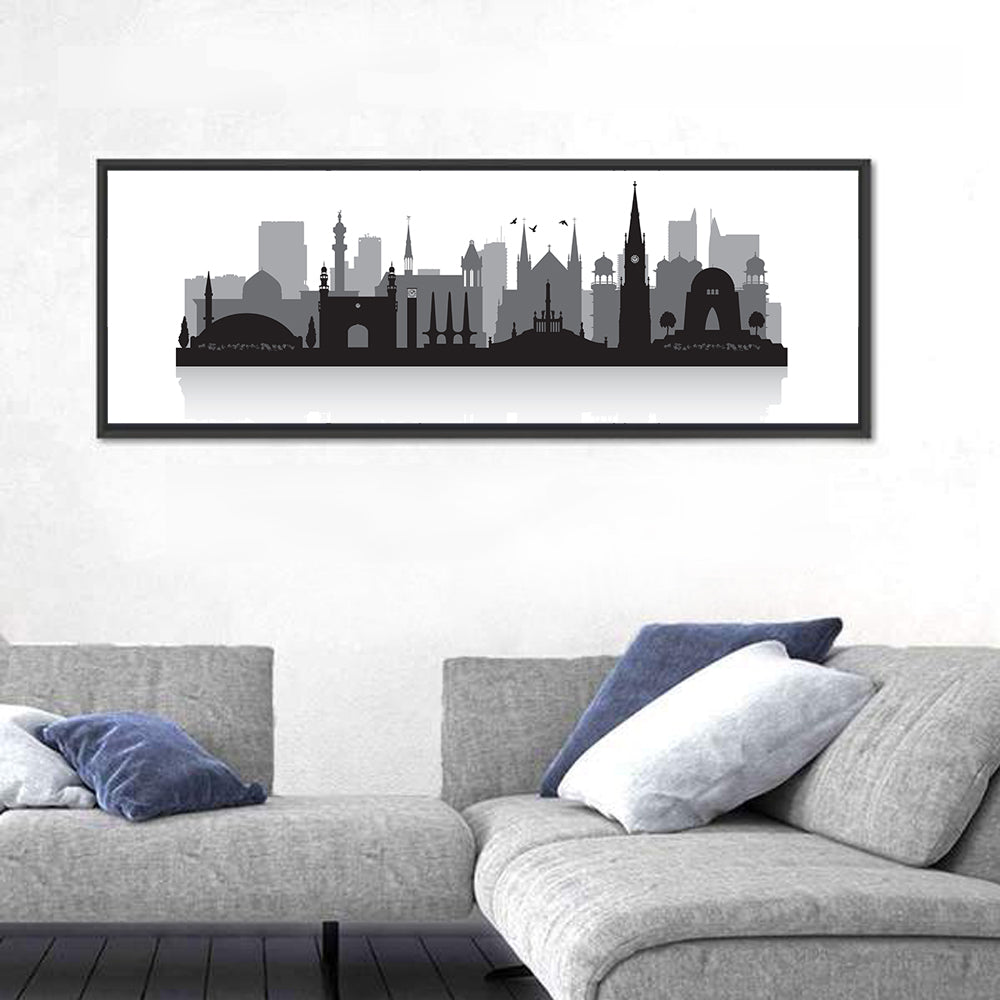 Karachi Skyline Silhouette Wall Art