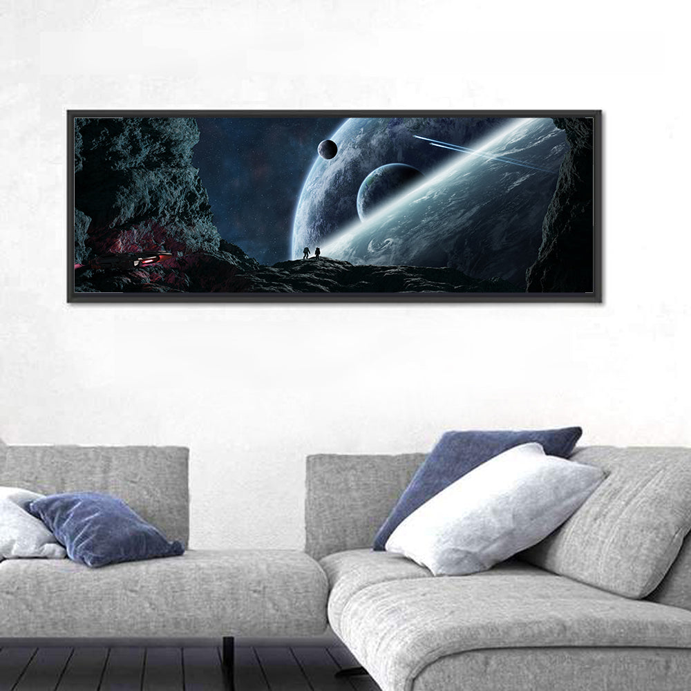 Astronaut Silhouettes in Cave Wall Art