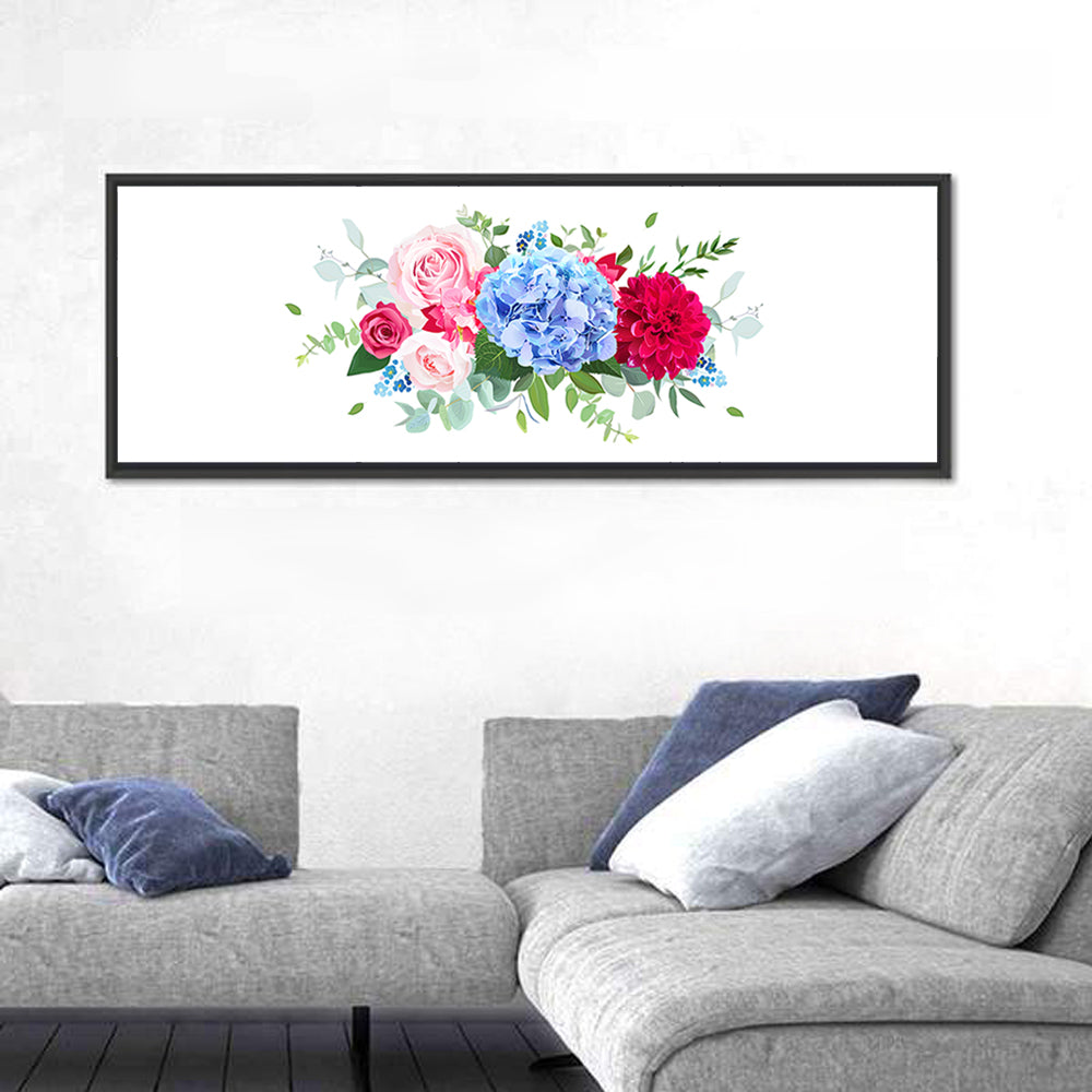 Summer Hydrangea, Dahlia and Rose Bouquet Wall Art