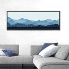 Layered Blue Mountain Range Wall Art