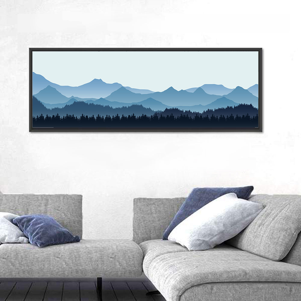 Layered Blue Mountain Range Wall Art