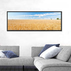 Golden Wheat Field with Blue Sky Wall Art