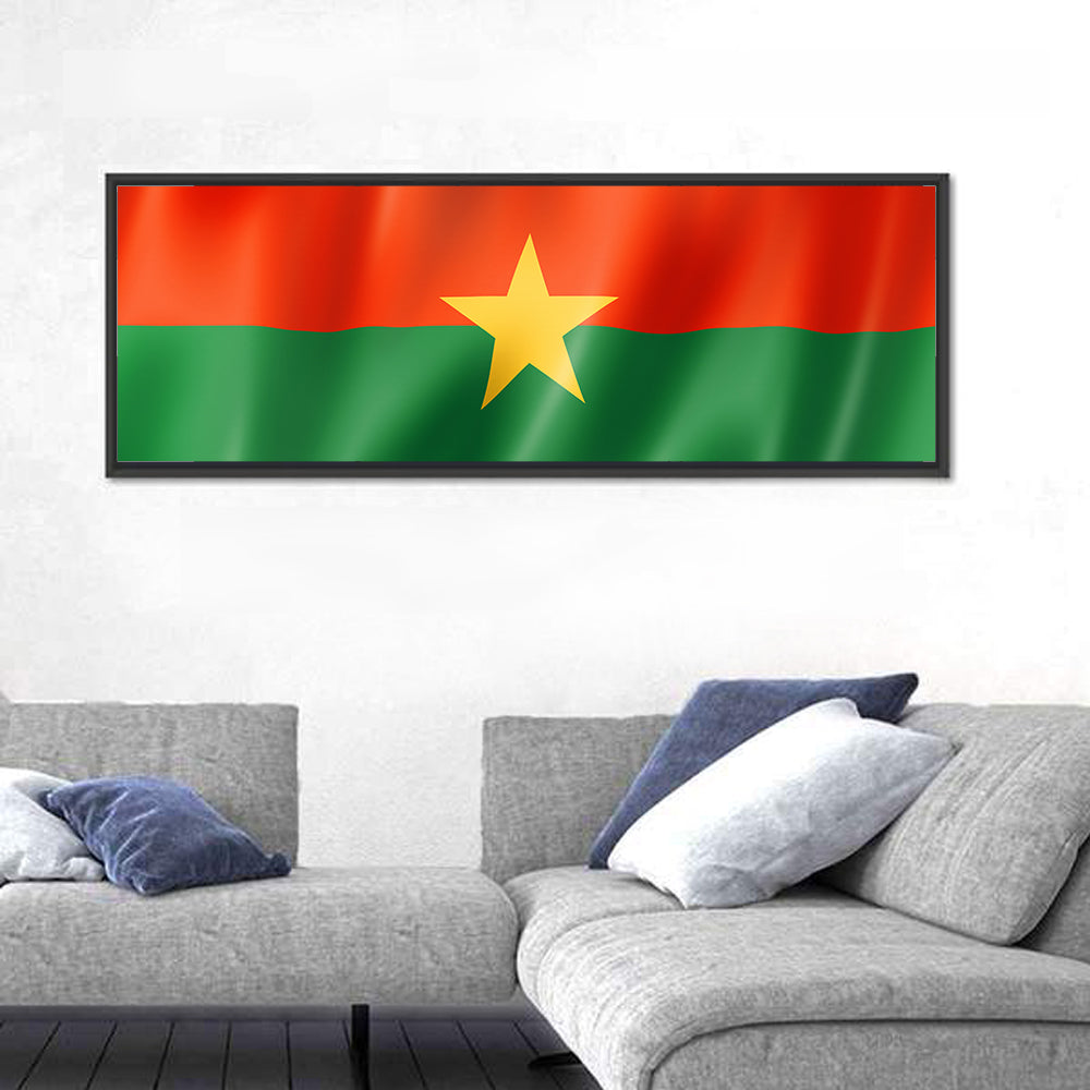 Burkina Faso Flag with Wavy Texture Wall Art