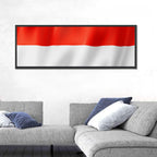 Indonesian Flag Waving Red and White Wall Art