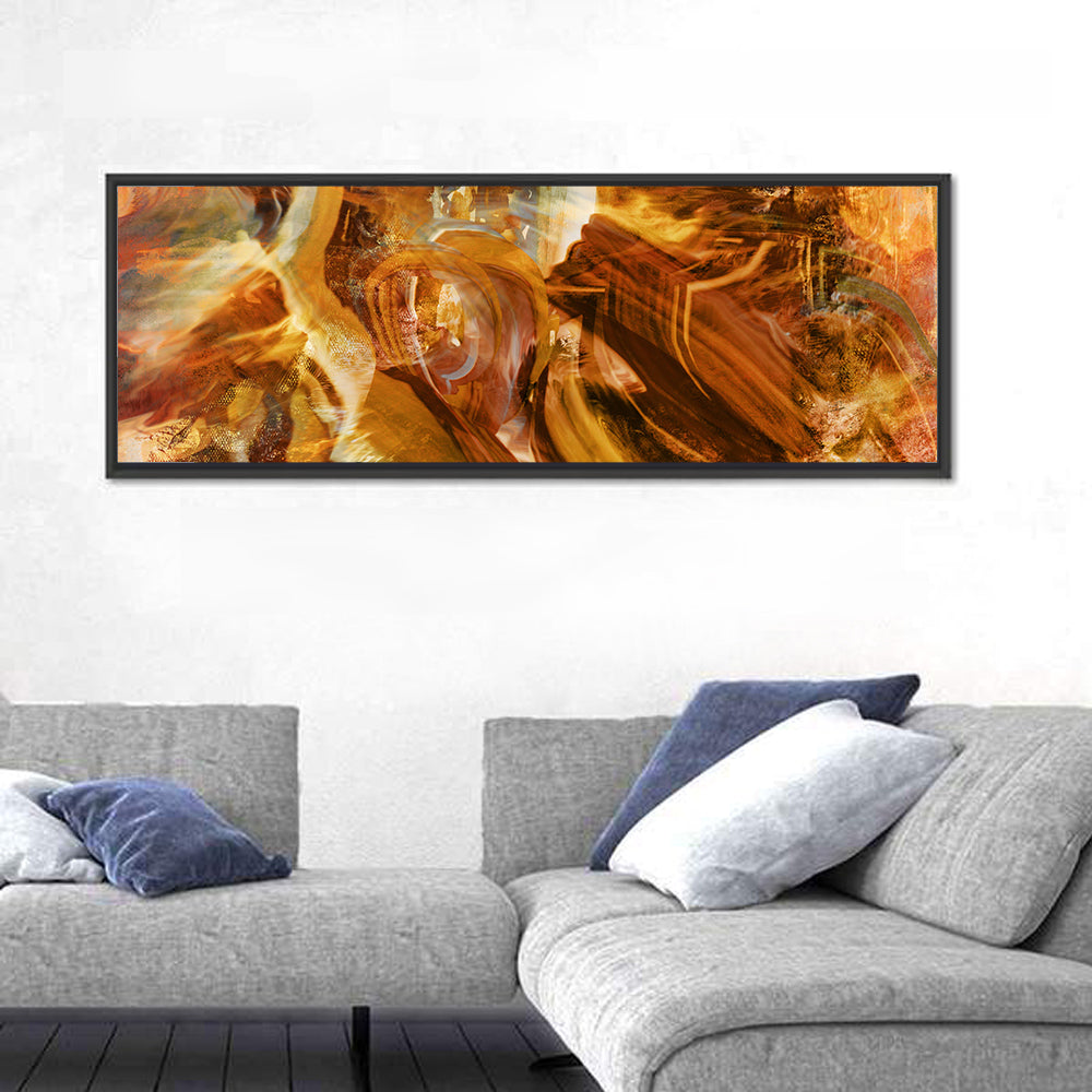 Golden Vortex Abstract Wall Art