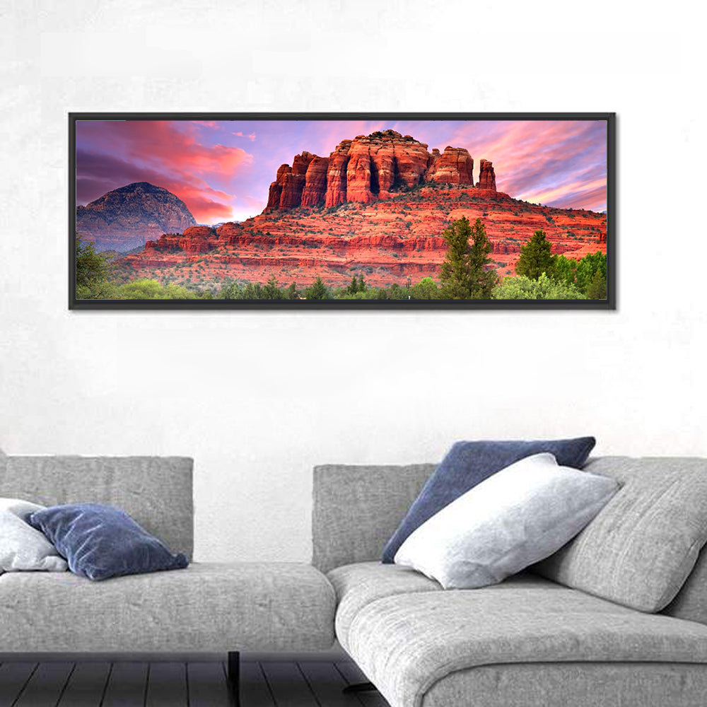 Drive Toward Cathedral Rock, Sedona Wall Art in a room, panoramic