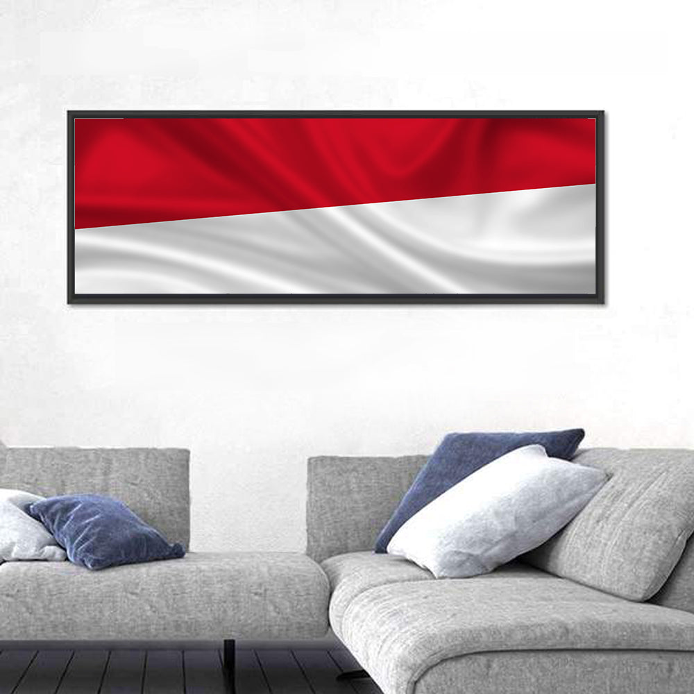Indonesia Monaco Waving Flag Wall Art