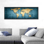Vintage Nautical World Map Wall Art