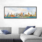 Watercolor World Landmarks Montage Wall Art