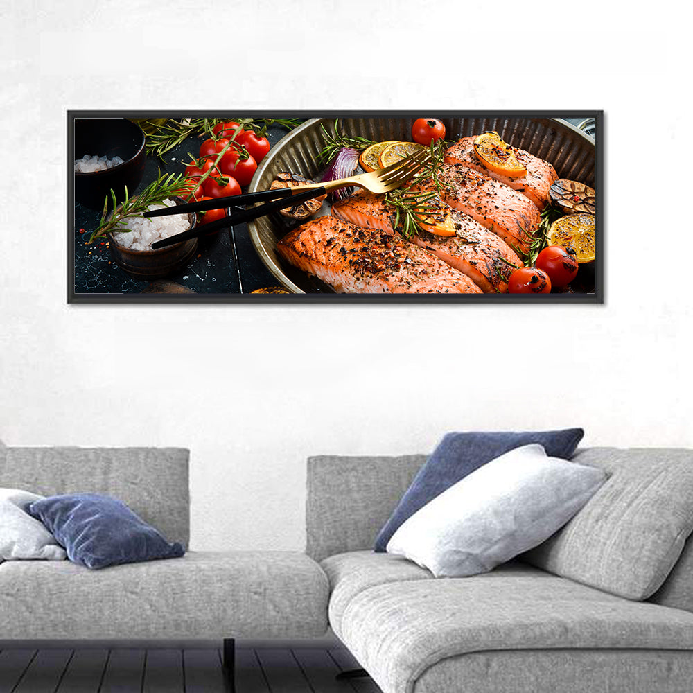 Grilled Salmon with Lemon and Rosemary Wall Art