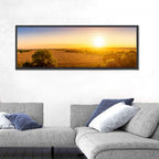 Golden Sunrise Over Wheat Field Wall Art