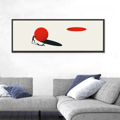 Man Pushing Sphere Wall Art