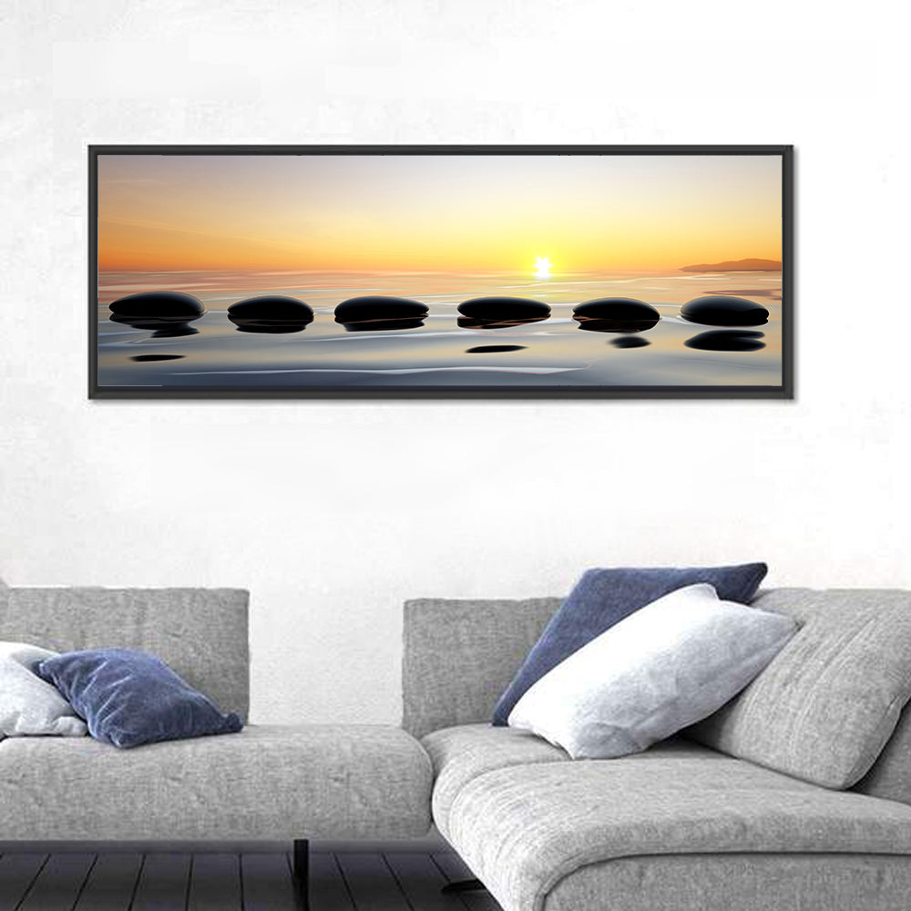 Zen Stones at Sunset Wall Art