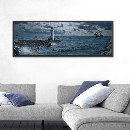 Lighthouse Under Storm Wall Art