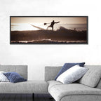 Backlit Paddleboard Silhouette at Sunrise Wall Art