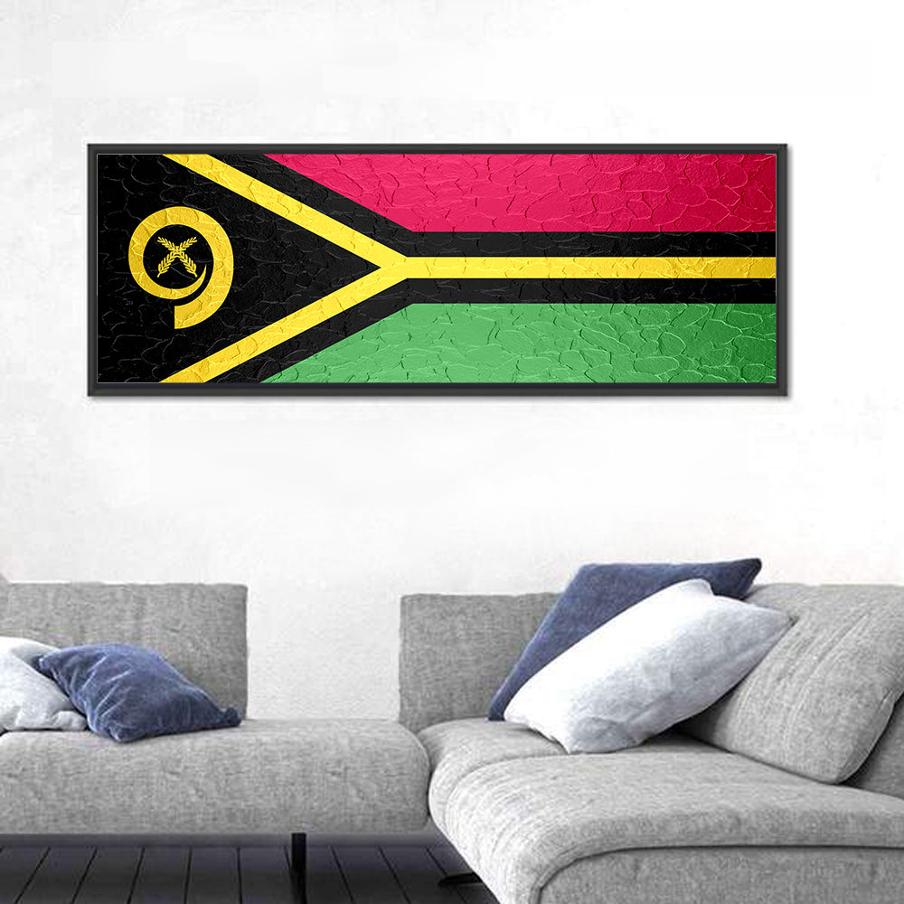 Vanuatu Flag with Boar Tusk Emblem Wall Art