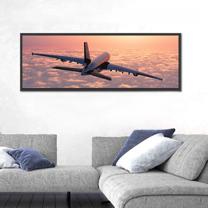 Passenger Plane Above Clouds Wall Art