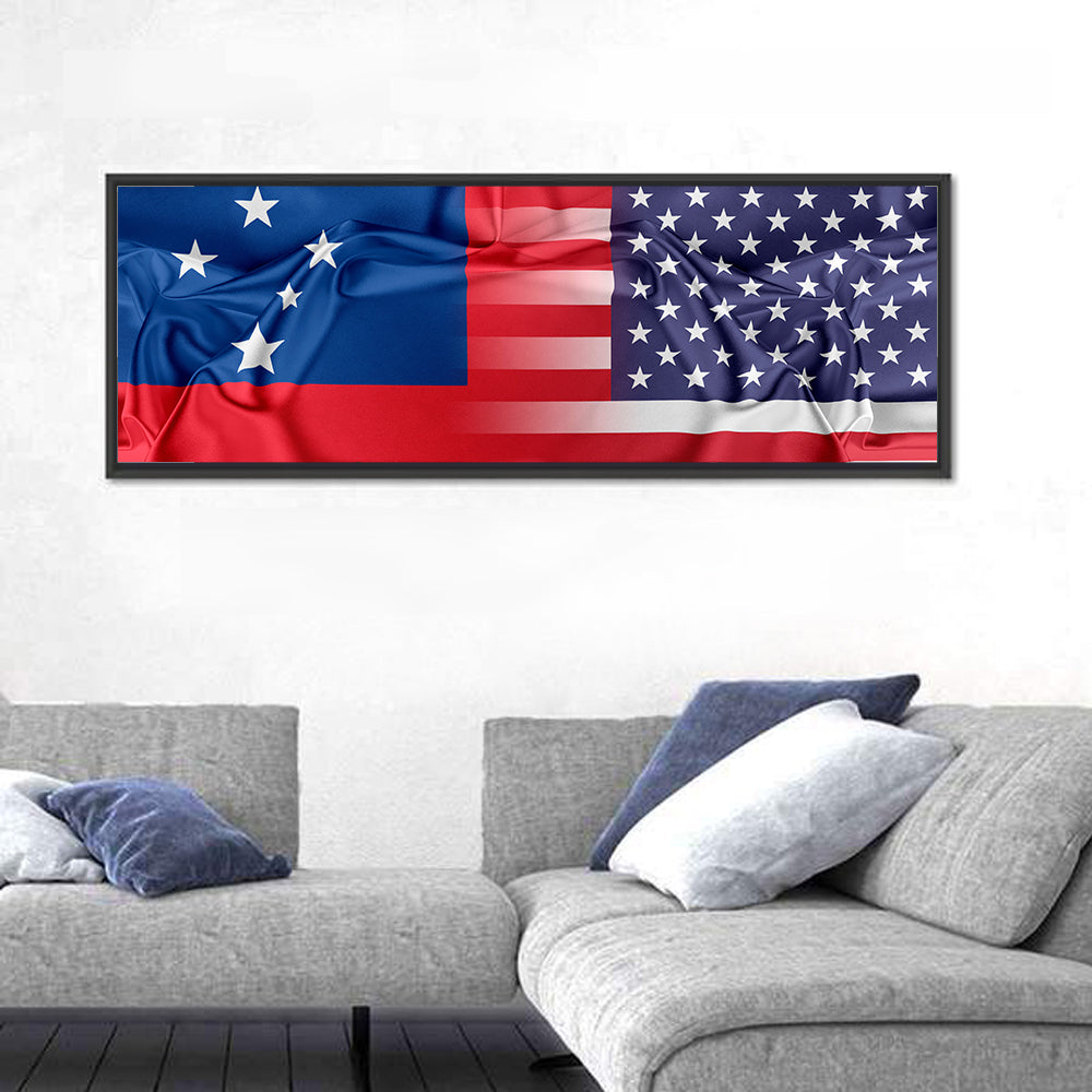 Flag Of USA & Samoa Wall Art