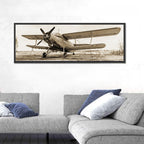 Vintage Biplane Closeup Wall Art