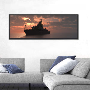 Military Ship In The Sea Wall Art