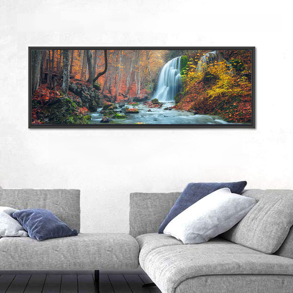 Autumn Silver Stream, Crimea Wall Art in a room, panoramic