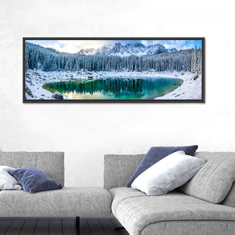 Snowy Mountain Lake Reflection Wall Art