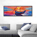 Fishing Boats at Sunset Wall Art