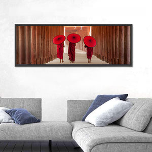 Novice Monk Walking Together Wall Art