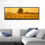 Antelope Herd at Golden Hour Wall Art