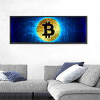 Golden Bitcoin Globe Wall Art