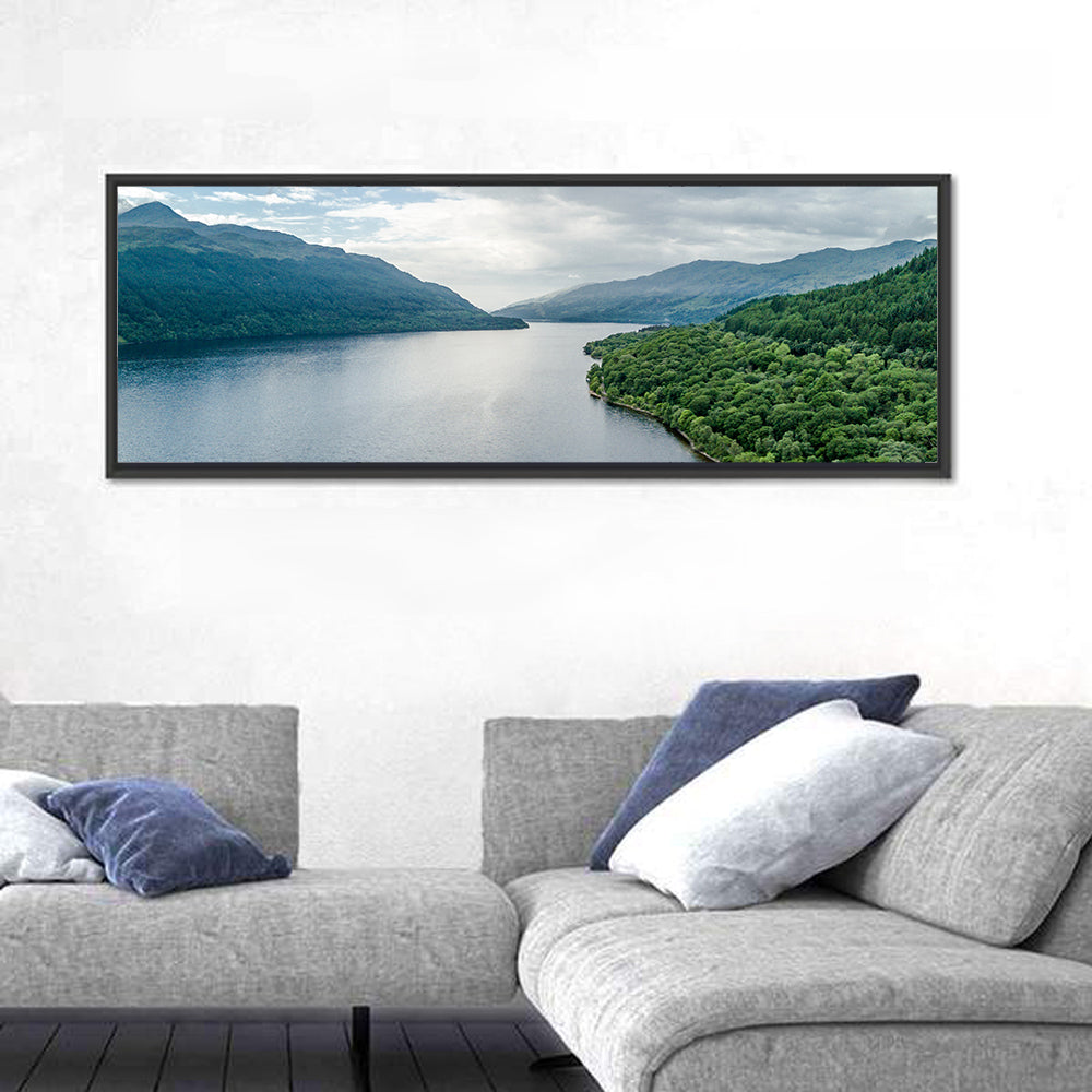 Bonnie Banks of Loch Lomond Wall Art in a room, panoramic