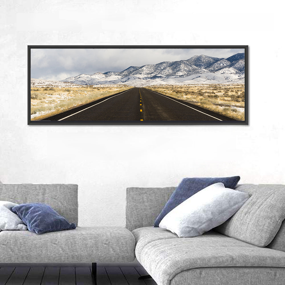 Great Basin Central Nevada Highway Wall Art in a room, panoramic