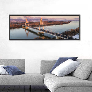 Megyeri Bridge At Dusk Wall Art