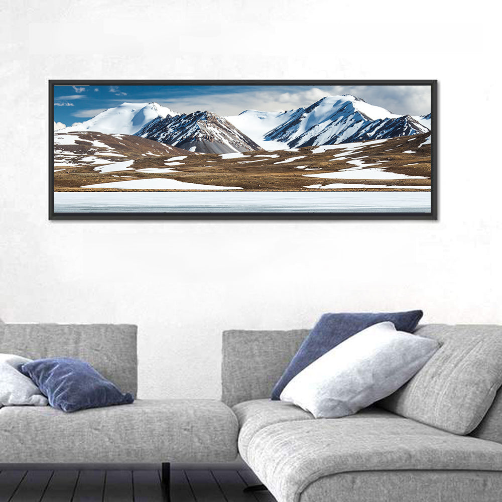 Barskoon Mountain Range Wall Art in a room, panoramic