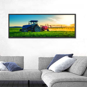 Farming Tractor In Field Wall Art