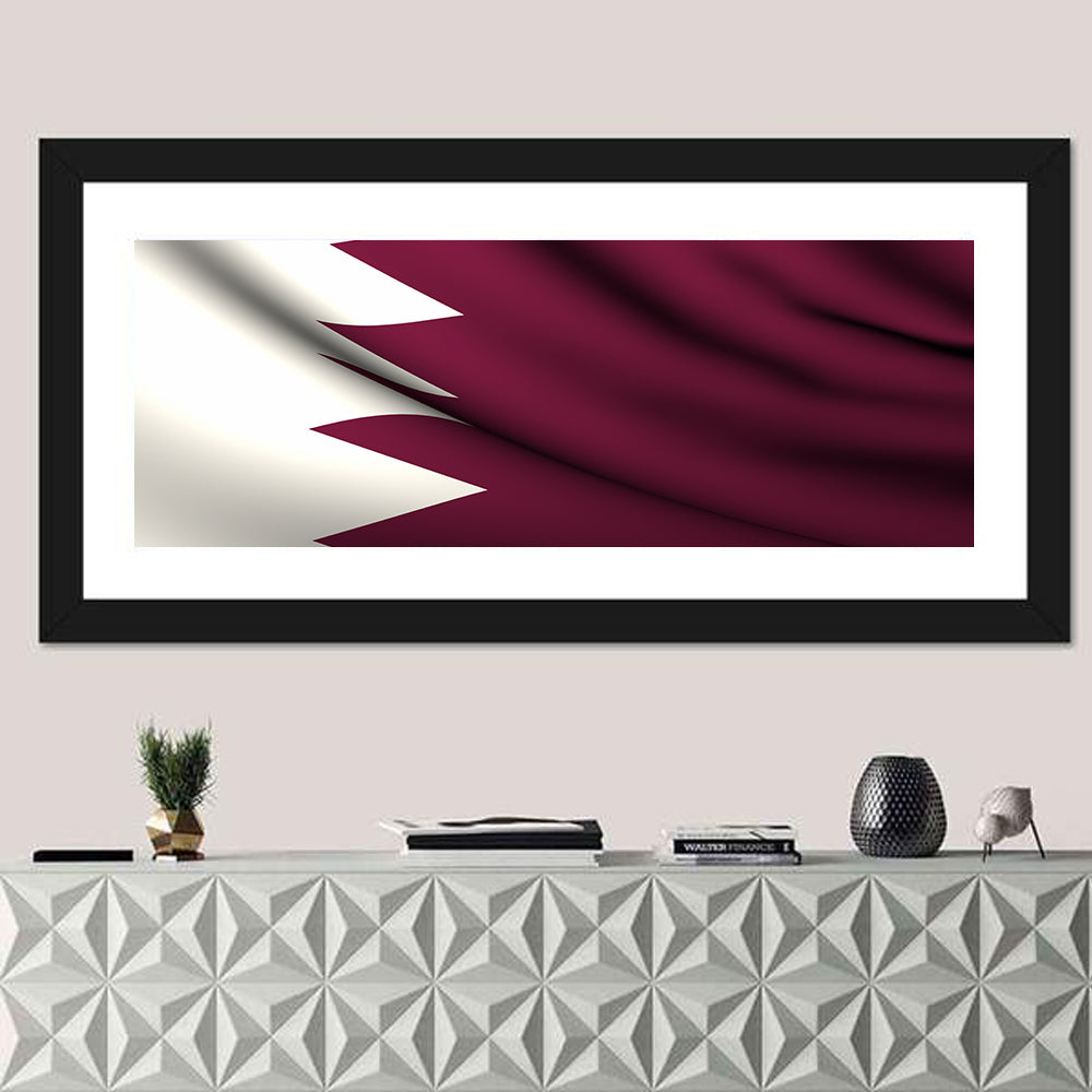 Waving Qatar Flag Wall Art