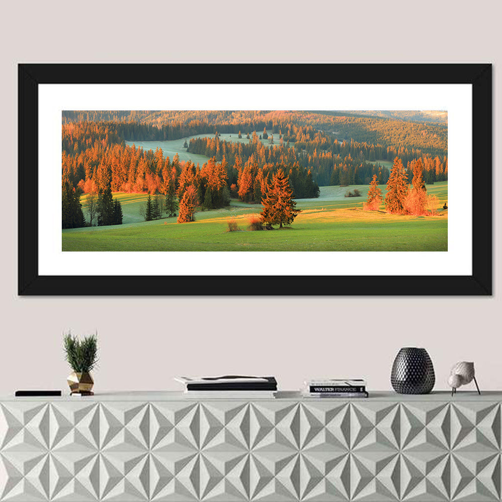 Tatra Mountain Hills Wall Art in a room, panoramic