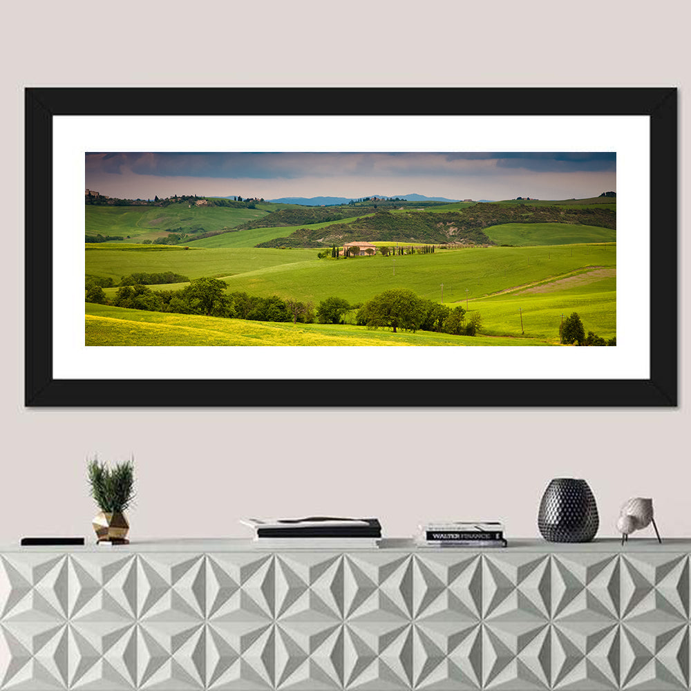 Tuscany in Summer Wall Art in a room, panoramic