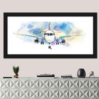 Symmetrical Airplane Watercolor Sketch Wall Art