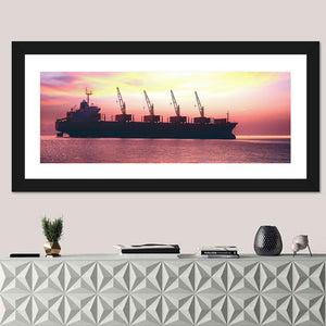 Cargo Ship In Ocean Wall Art