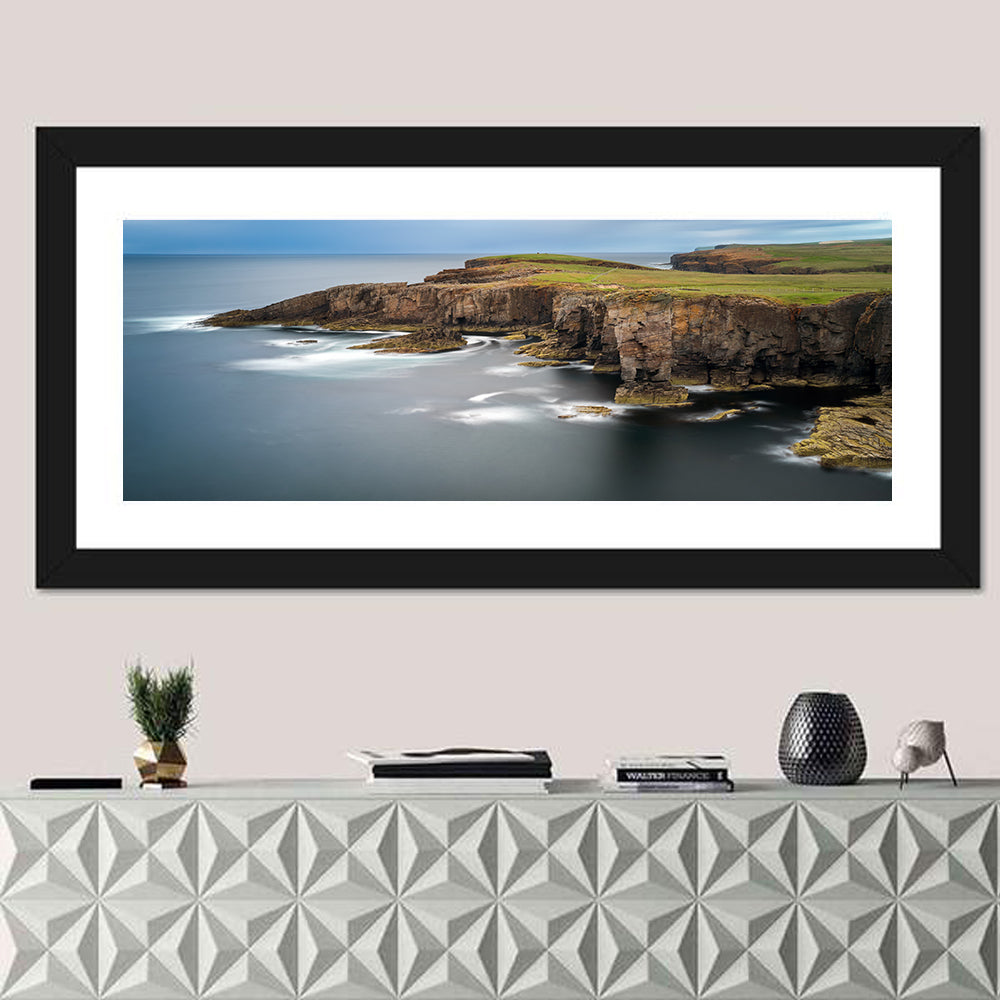 Yesnaby Cliffs, Scotland Wall Art in a room, panoramic