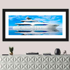 Blue Yacht Reflection Wall Art