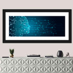 Blue Ai Head Profile Wall Art