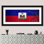 Haitian Flag with Distressed Emblem Wall Art